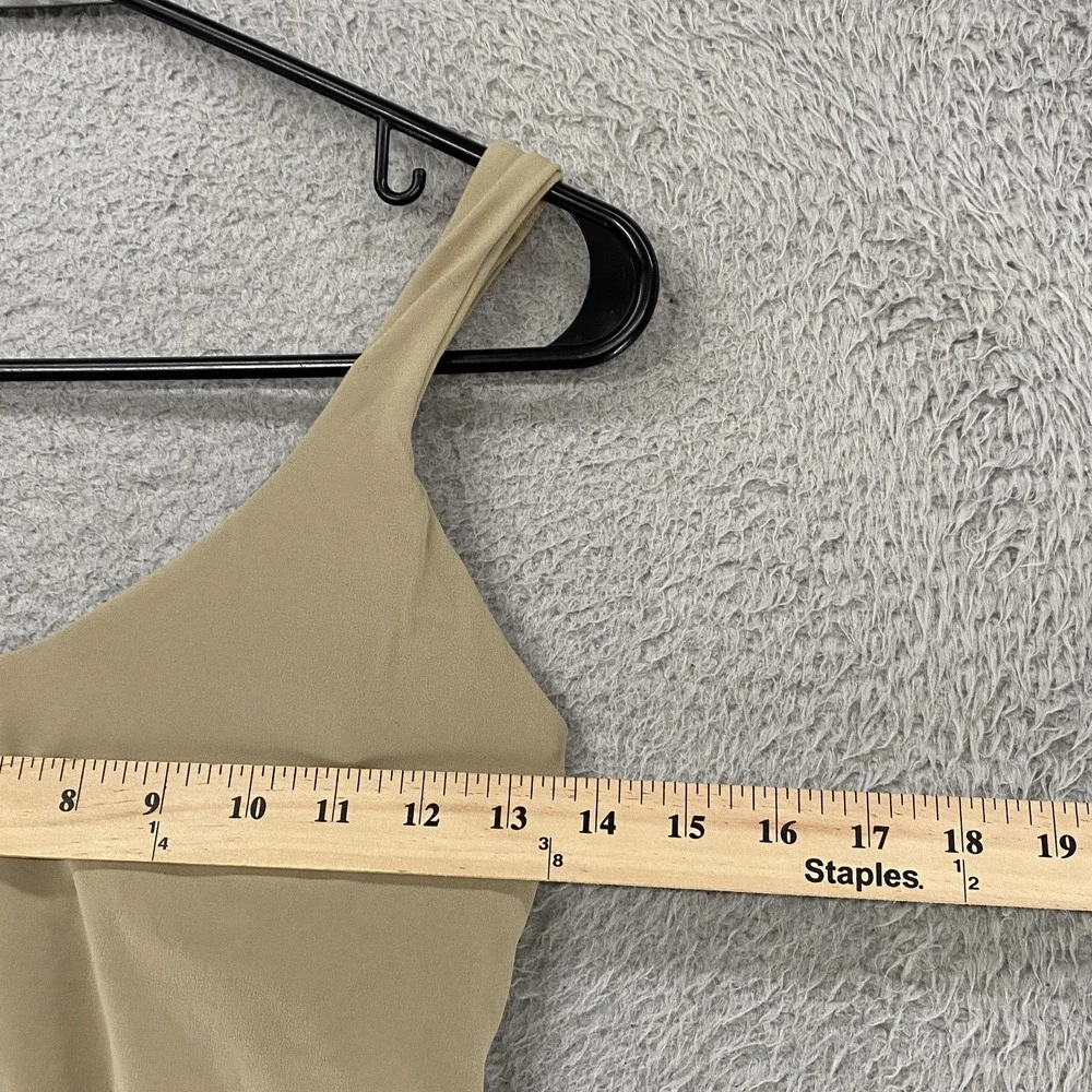 Lululemon Align Crop Tank Top Womens 6 Beige V Neck Built In‎ Bra Yoga Gym